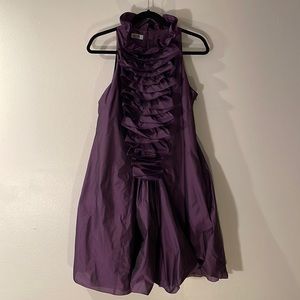 Moschino Cheap and Chic Aubergine  Sleeveless Ruffle Yoke Dress